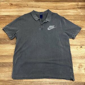 Vintage Nike Mens Gray Polo Swoosh XXL Classic Casual Athletic Short Sleeve Top